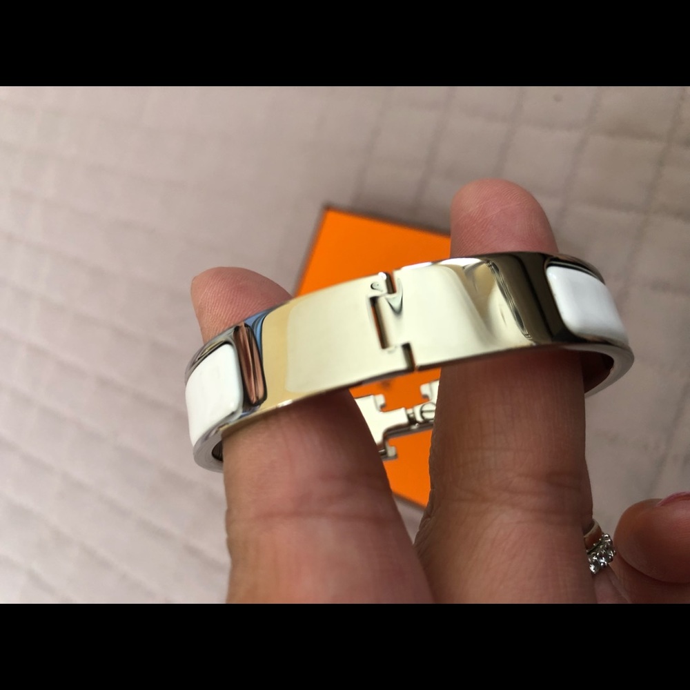 Hermes Clic H bracelet, white - Picture 5 of 5